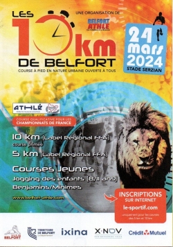 Affiche 10 km de Belfort 2024 le 24 Mars